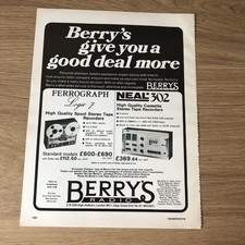GRAM134 MAGAZINE ADVERT 11X8 FERROGRAPH LOGIC 7 AT BERRY'S