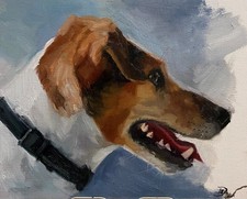 Original Oil Painting -  Portrait of a Jack Russell by pet artist Sally Darlow