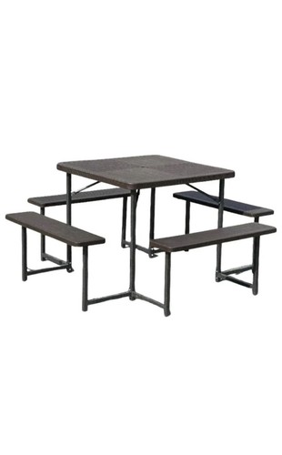 Square picnic table - table,