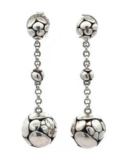 John Hardy Kali Pebble Sterling Silver Drop Earrings 925