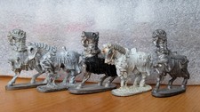 5x Warhorses Grenadier Cavalry Horses Fantasy Lords Metal Pre Slotta Miniatures
