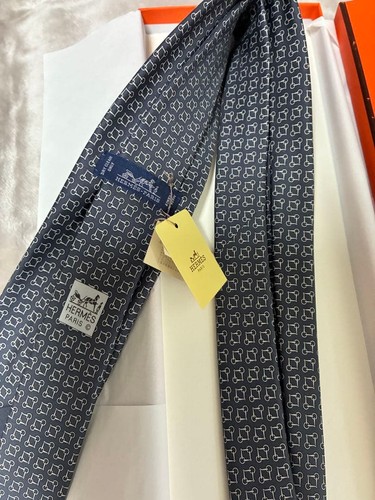 Hermes gray pattern tie - gray,