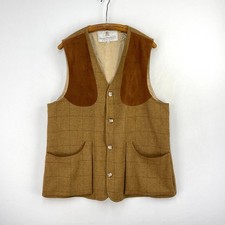Bernard Weatherill Tweed Shooting Vest Mens 44 Brown Country Sporting Waistcoat