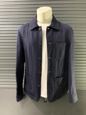 Mens Moss Bros Navy wool & Linen Shacket/Overshirt in small