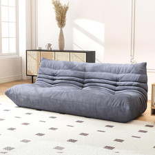 Chic Grey Foam Three-Seater