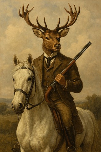 Lively print a stag on - a,