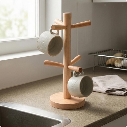 Wooden cup drainer - wooden, drainer,