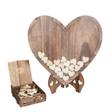 Wedding Guest Book Alternative Drop Top Frame 88 Wooden Hearts Rustic Reception