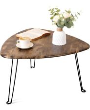 Folding Coffee Table Triangle Design Oval,Wooden Triangular *WHITE*