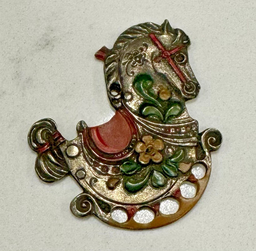Vintage metal rocking horse - metal,