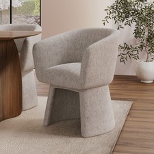 Cream Upholstered Curved Tub