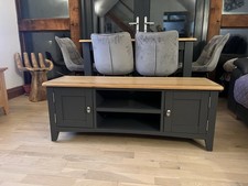 Marbury Slate Grey Painted Extra Large Widescreen TV Unit Stand – Up to 80” TV S