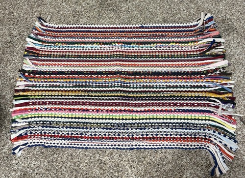Vintage handmade woven rag - handmade, rug