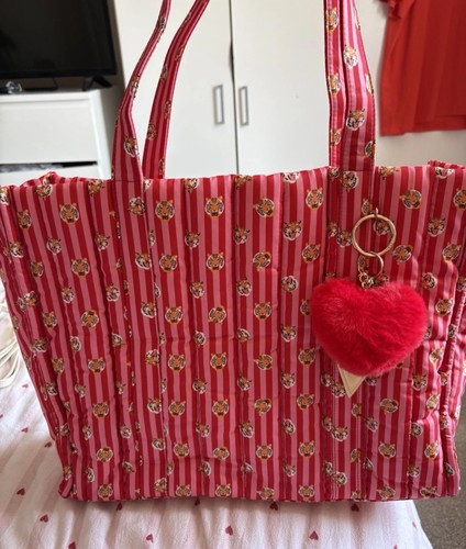 Pink and red striped leopard - and,