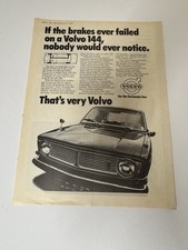 Original Vintage 1969 Volvo 144 Magazine Advert Poster Frame Ready Garage Retro