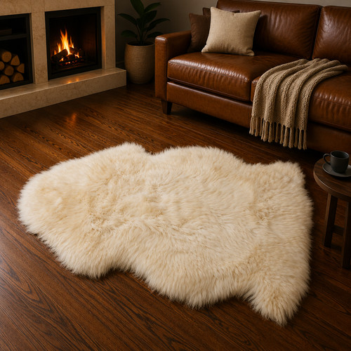 Genuine ivory sheepskin - genuine, rug