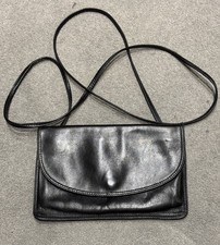 ENNY-ICONIC ITALIAN VINTAGE MAKER- SOFT LEATHER CROSS BODY BAG IN BLACK -V.G.C .