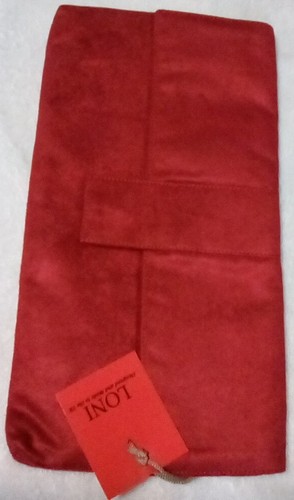 Loni suede red clutch - suede,