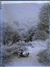 Antique Glass Negative Photograph 12x9cm MOTORBIKE SIDECAR MOTOR BIKE RACING #e