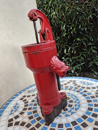 Vintage red cast iron - red, water