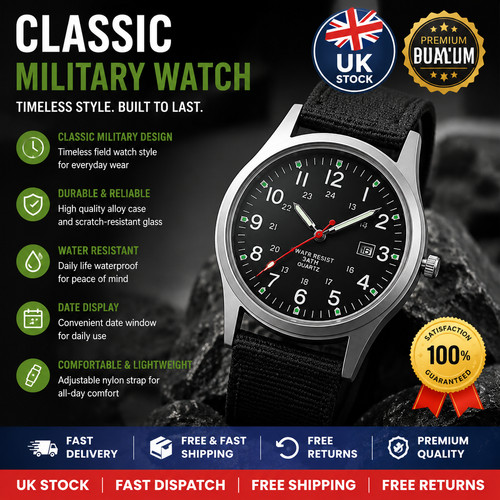 Men field watch - quartz, nylon