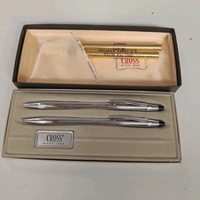 CROSS Chrome Pen & Pencil Set with Case