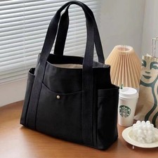Large Canvas Tote Bag Work College Shopping Shoulder Bag Organiser