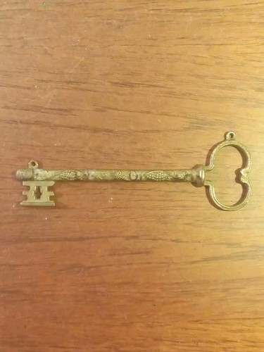 Vintage brass key holder - key,