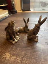Set Of Three Hare Ornaments
