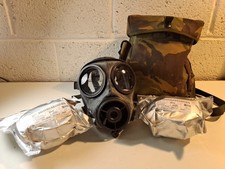 British Army Avon 2009 S10 Size 3 Gas Mask With 2 Respirators & Bag 