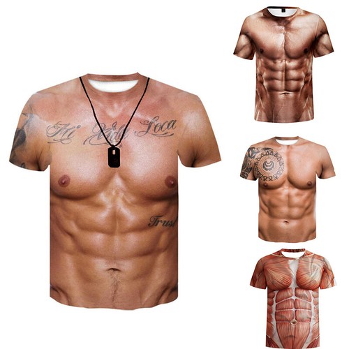 Men strong muscle tattoo print - men,
