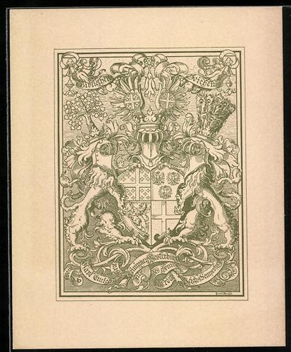 Exlibris wappen mit - exlibris, verzierten
