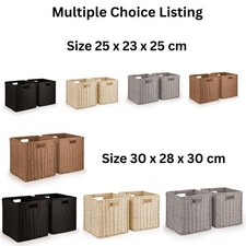 Set of 2 Storage Boxes Cube Baskets, Wardrobe Organiser Toy Storage Baskets
