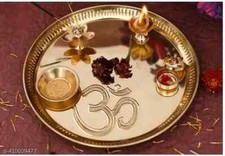 Set of Hindu Puja Thali Brass