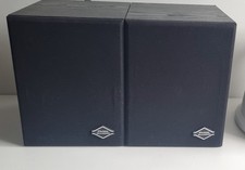 Wharfedale Diamond Bookshelf Speakers Pair Black Wood Finish Vintage Tested Work