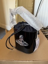 Vivienne Westwood Daisy Black Drawstring Bucket Bag with Dust Bag New with Tags