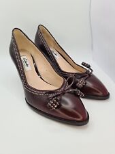 Clarks New Ladies Court Shoes BOMBAY LIGHTS Burgundy Leather heeled UK 4