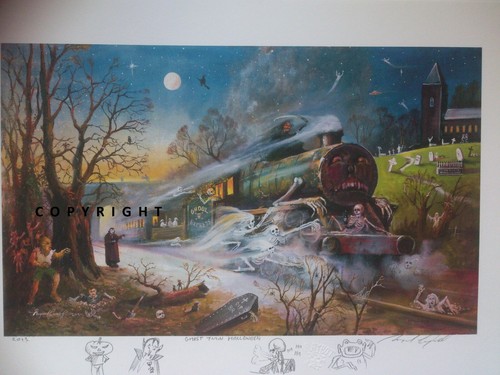 Steampunk ghost train - "ghost, signed