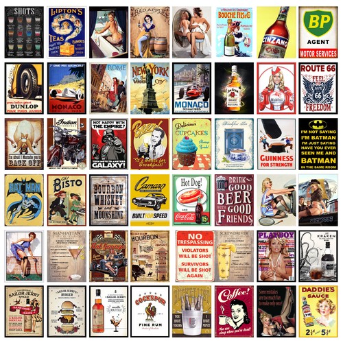 Metal tin sign plaque - tin, home