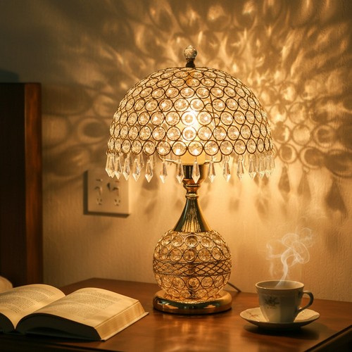 Crystal table lamp bedside - crystal,