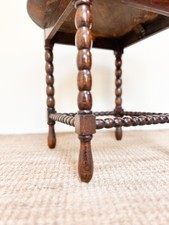 Antique Oak Bobbin Leg Side Table | Round 4-Leg Occasional Table