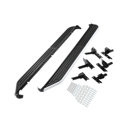 Black silver side steps for - black,