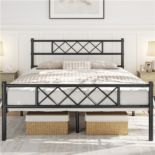 King metal bed frame mattress - bed,