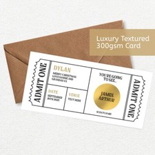 Personalised Theatre Ticket, Concert Ticket, Event Ticket, Reveal Scratch Card