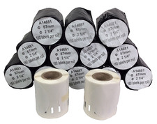 14x DYMO Compatible Thermal CD DVD White Labels  57mm 14681