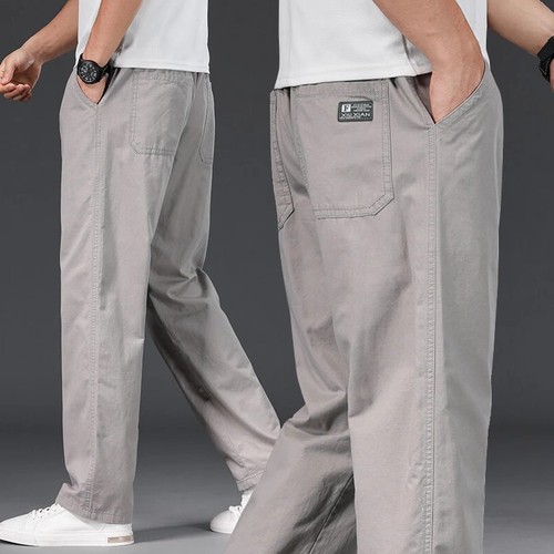 Mens elastic waist trousers - elastic,