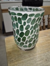Green Mosaic Glass Candle Holder