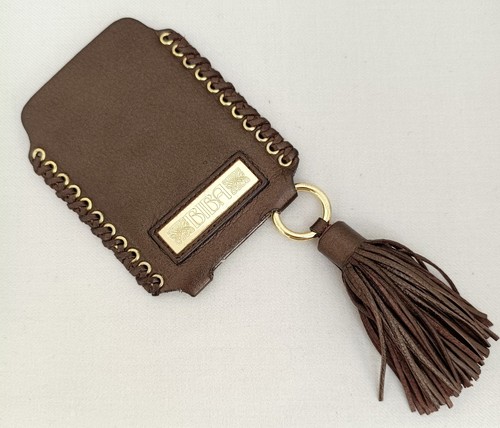 Biba brown leather luggage tag - biba,