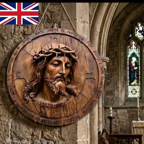 Retro christ crucified face - face, 2d