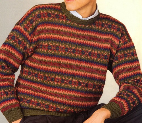 Mens 4ply patterned fair - mens,